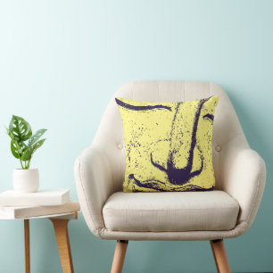 Buddha Face Zen Harmony Buddhahood Yellow Cushion