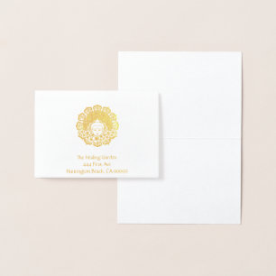 Buddha Flower Mandala Customisable Foil Card