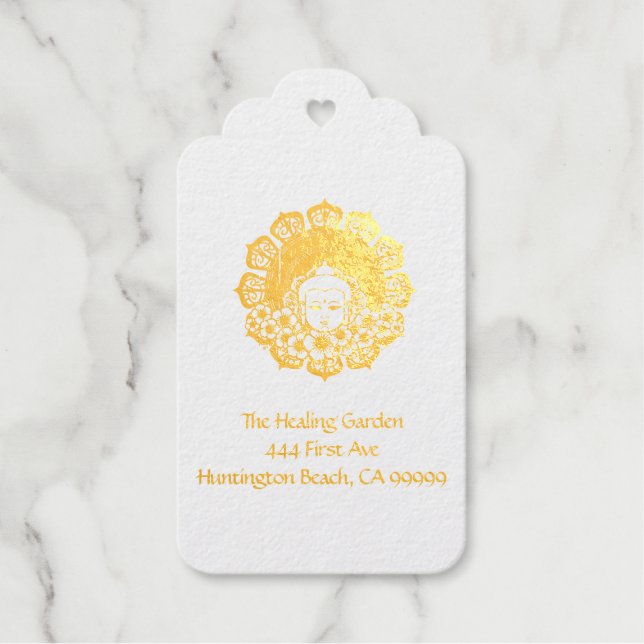 Buddha Flower Mandala Customisable Gift Tags (Front)