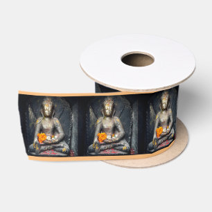 Buddha & Flower - Shakyamuni /dharma Nepal Satin Ribbon