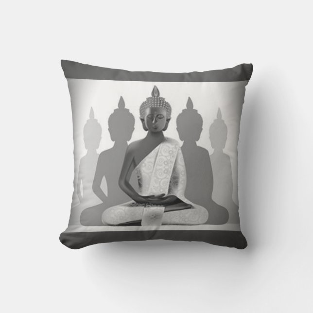 Buddha & Four Silhouettes Cushion (Front)