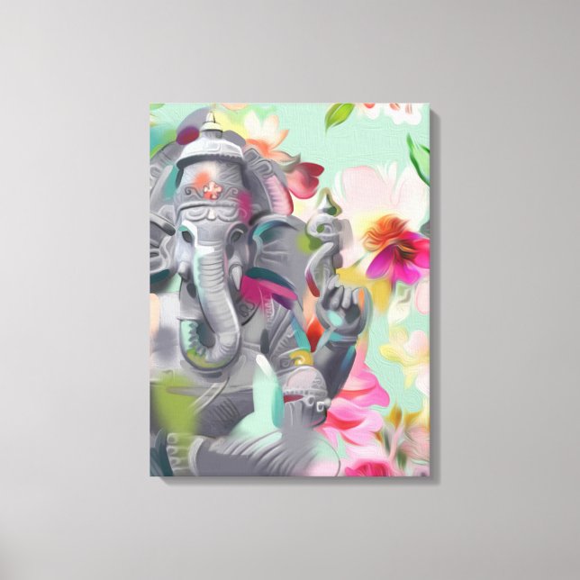 Buddha Ganesha Art print on Canvas (Front)