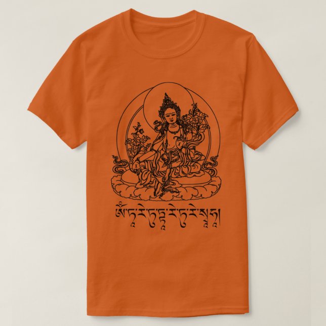 Buddha Green Tara Mantra Tibetan Buddhism Vajrayan T-Shirt (Design Front)