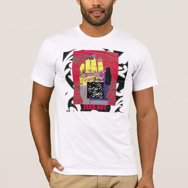 Buddha Hand - yellow on red T-Shirt (Front)