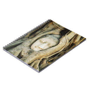 Buddha Head in the Fig Tree .. Ayutthaya, Thailand Spiral Notebook