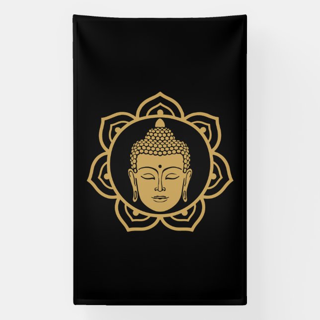 Buddha Head Meditation Banner (Vertical)