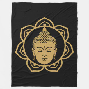 Buddha Head Meditation Fleece Blanket