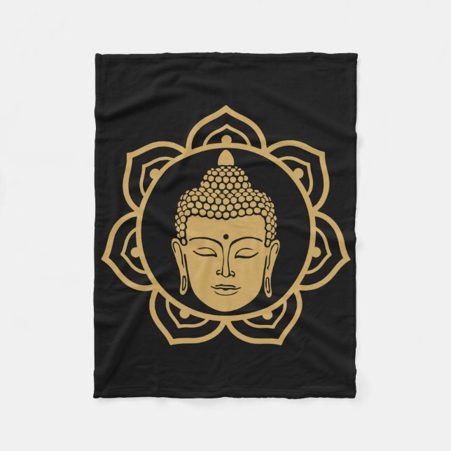 Buddha Head Meditation Fleece Blanket (Front)