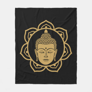 Buddha Head Meditation Fleece Blanket