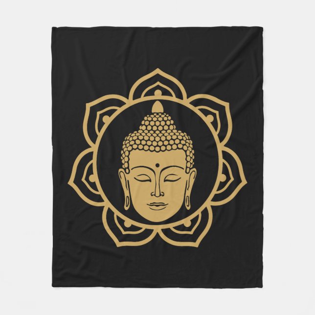 Buddha Head Meditation Fleece Blanket (Front)