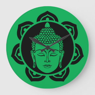 Buddha Head Meditation Pillow Large Clock