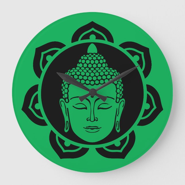 Buddha Head Meditation Pillow Large Clock (Front)
