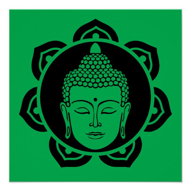 Buddha Head Meditation Pillow Poster (Front)