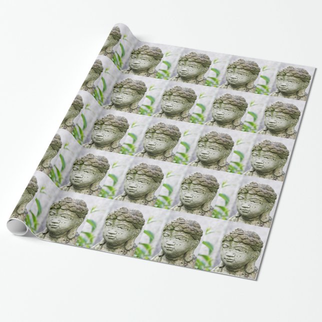 Buddha head statue wrapping paper (Unrolled)