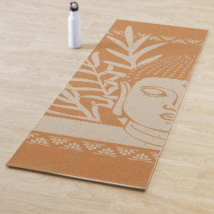 Buddha Head with Palm - Rust + Dove Yoga Mat