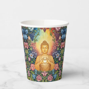 Buddha, Heart of light, Party, Floral, Vintage Paper Cups