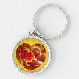 BUDDHA Heart yellow shine Key Ring