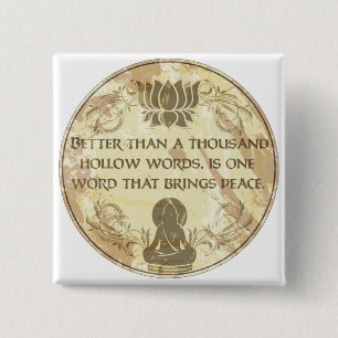 Buddha Hollow Words 15 Cm Square Badge