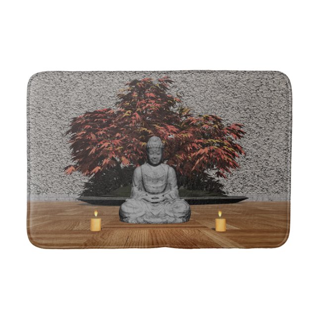 Buddha in a room - 3D render Bath Mat (Front)