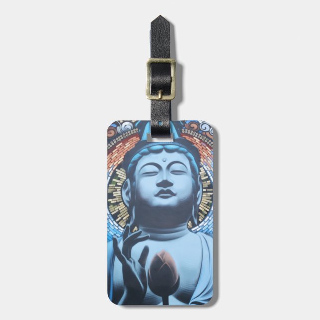 Buddha in Blue Luggage Tag (Front Vertical)