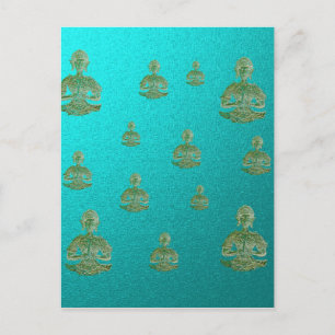 buddha in blue postcard