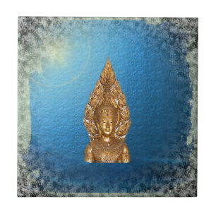 buddha in blue tile