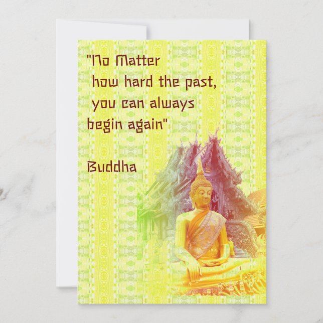 Buddha in Bright Gold Flat Holiday Card (Front)