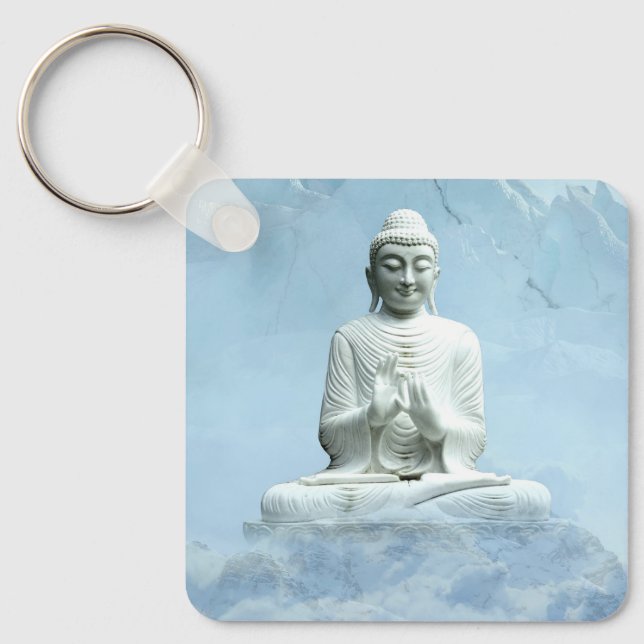Buddha in Clouds Key Ring (Front)