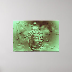 buddha in green canvas print