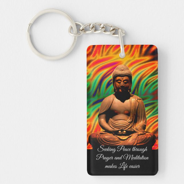 Buddha in Meditation Key Ring (Front)
