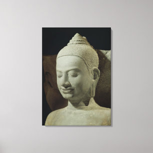 Buddha in Meditation on the Naga King, Canvas Print