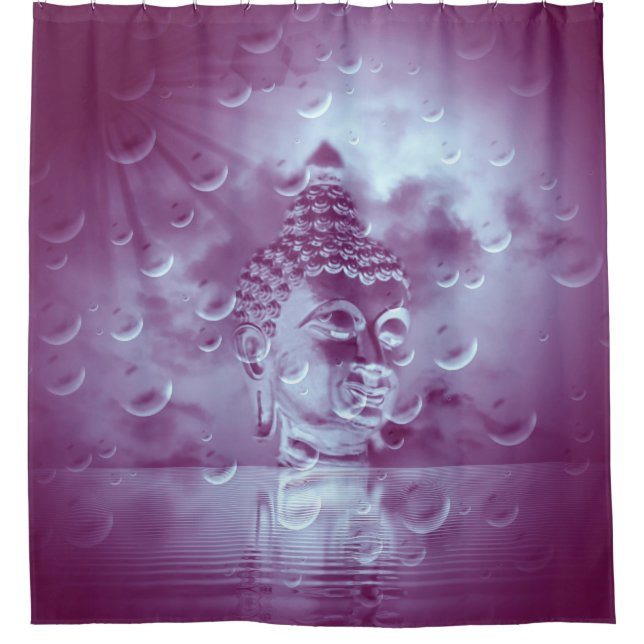 buddha in purple shower curtain (Front)