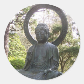 Buddha in the Japanese Tea Garden Classic Round Sticker