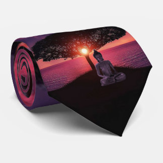 Buddha in the Red Evening Sky Tie