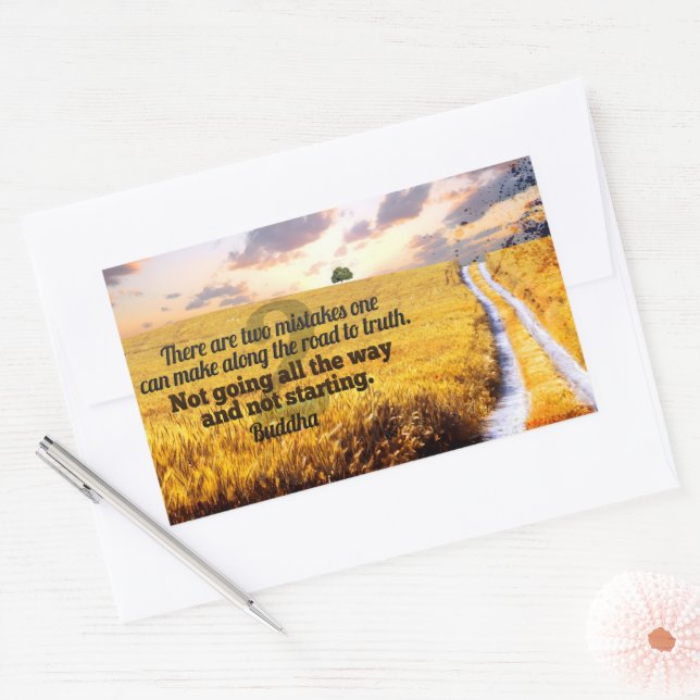 Buddha Inspirational Quote "Road to truth" Rectangular Sticker (Envelope)