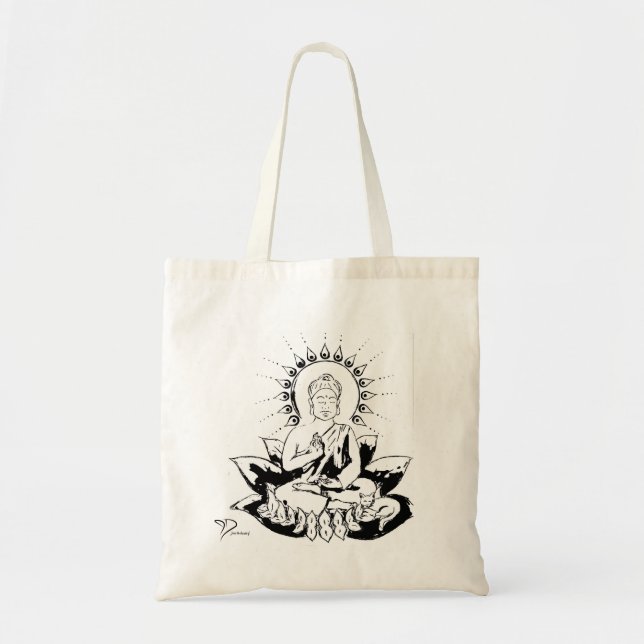 Buddha Kitty Tote Bag (Front)