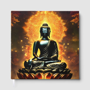 Buddha Logo White Lined Guest Book