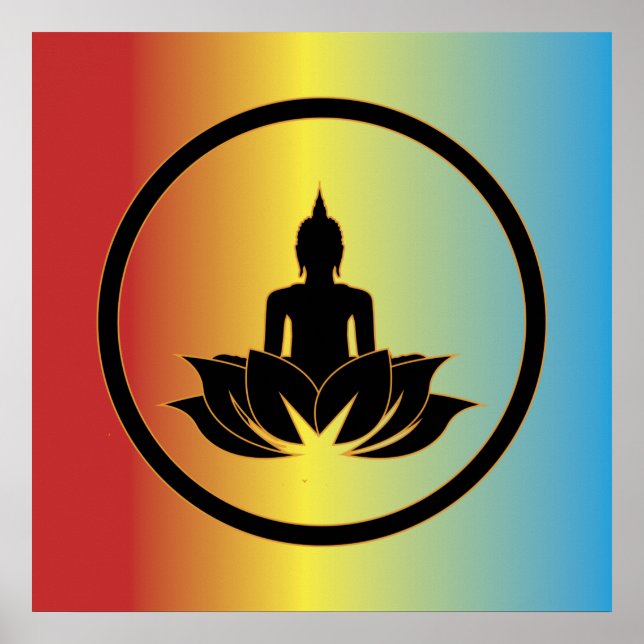 Buddha Lotus Flower Buddhism Zen Spirituality  Poster (Front)