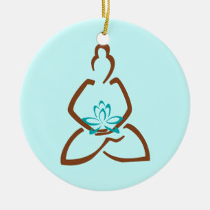 Buddha Lotus Henna Christmas Ornament