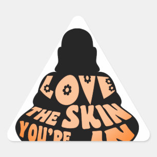 Buddha Love Orange Triangle Sticker
