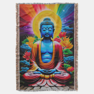 Buddha Luminous Awakening Throw Blanket