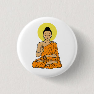 Buddha magnet 3 cm round badge