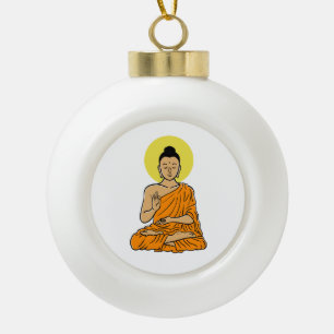 Buddha magnet ceramic ball christmas ornament