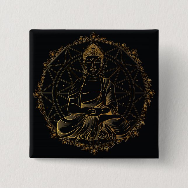 Buddha Mandala 15 Cm Square Badge (Front)