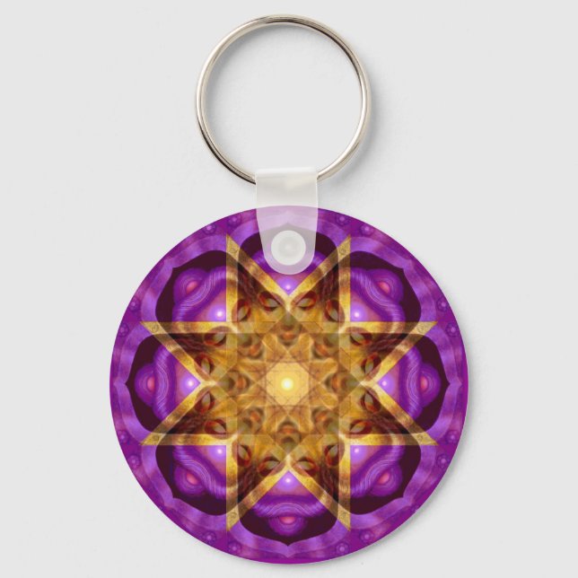 Buddha Mandala Art Key Ring (Front)