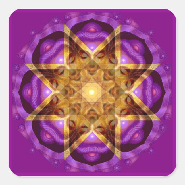 Buddha Mandala Art Square Sticker (Front)