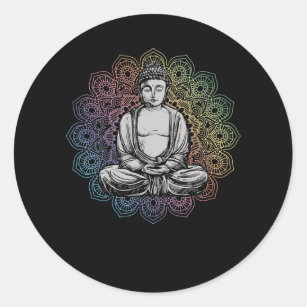 Buddha Mandala Yoga Spiritual Buddhism Classic Round Sticker