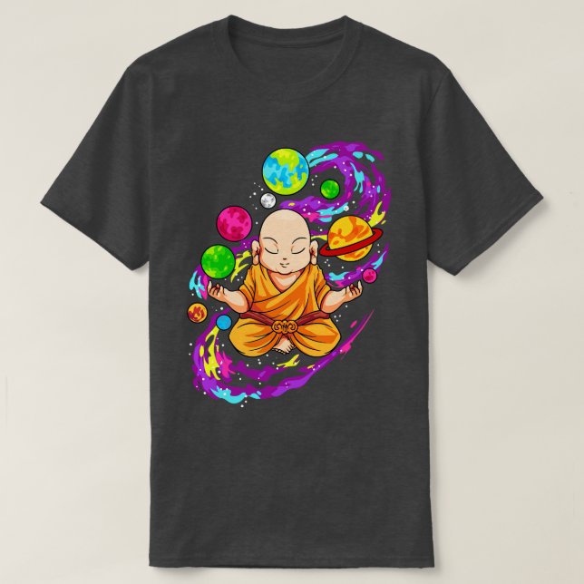 Buddha Meditate Yoga Zen Universe T-Shirt (Design Front)