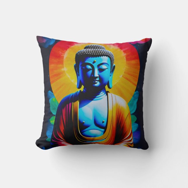 Buddha Meditates  Cushion (Front)
