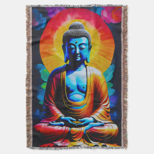 Buddha Meditates Throw Blanket